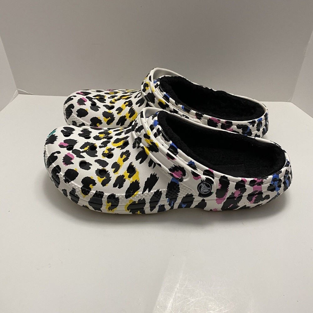Croc's Men's Classic Lined Leopard Print Clog 206559 Multicolor Size 11